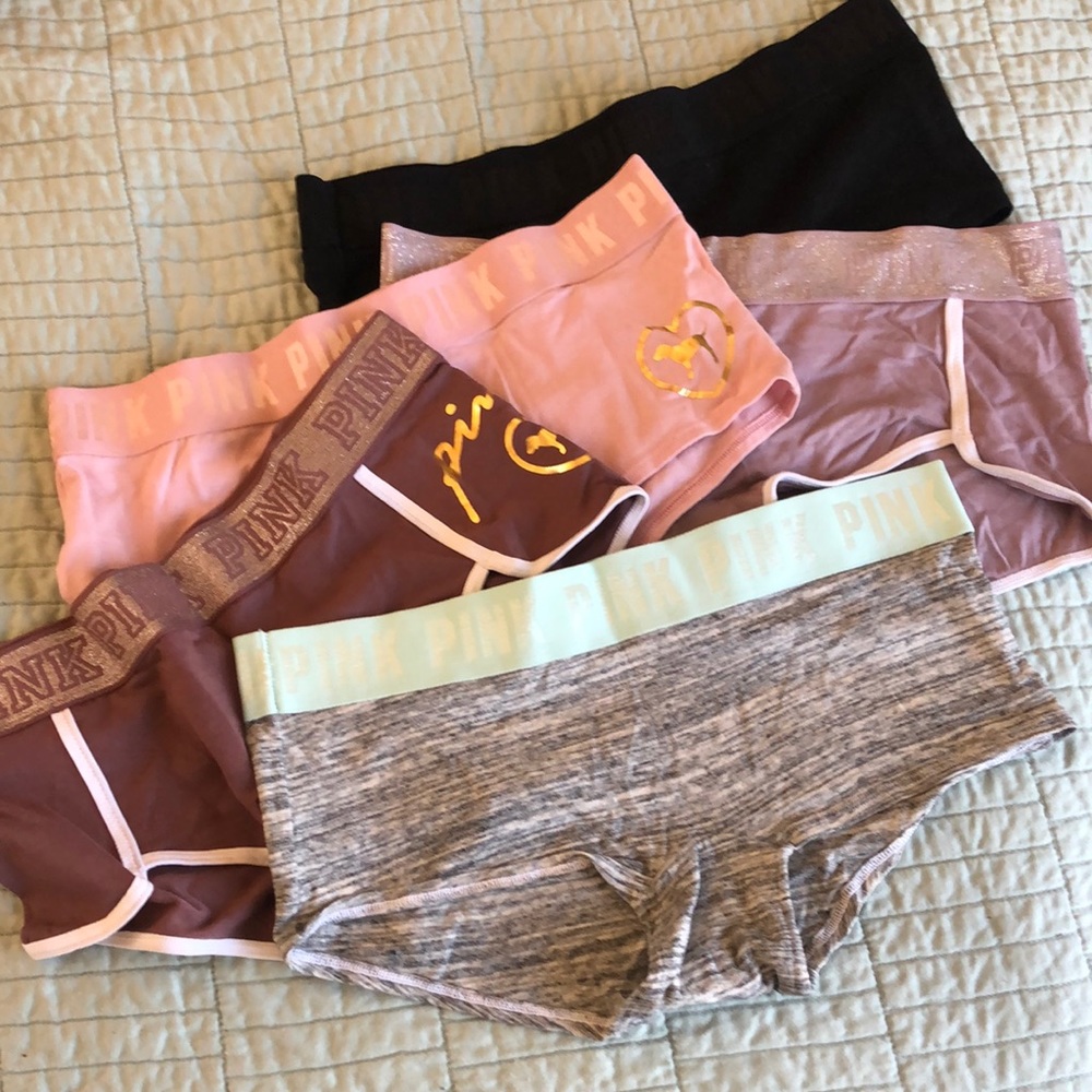 Set of 5 PINK boy shorts